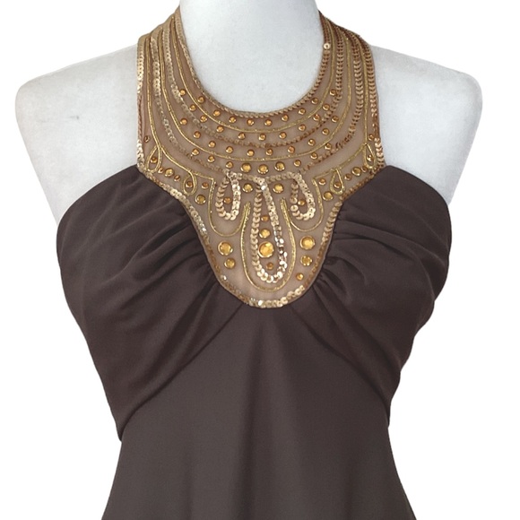 Lilli Diamond California Vintage Sequin Halter Maxi Dress - Picture 2 of 7